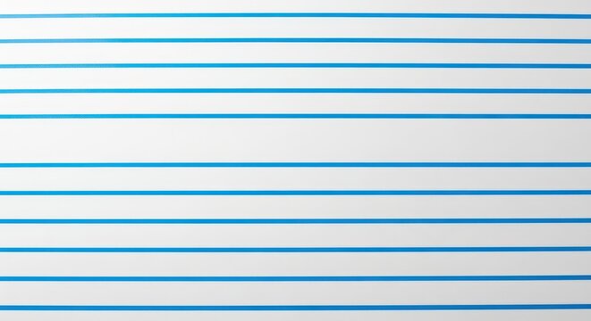 A clean, bright background featuring uniform horizontal blue lines printed on pure white paper, ideal for notes or school concepts, drawing, education, orderly