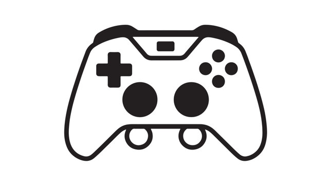 Game controller icon with plus cross button and joystick layout for pro gaming UI graphics design featuring thumbstick, ABXY buttons, shoulder