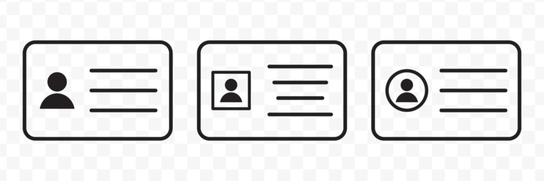 Id card icon flat simple outline logo.