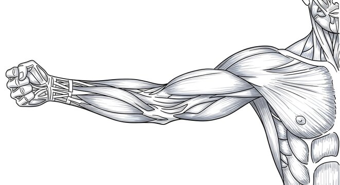Human Arm Muscles Anatomy Illustration Fist Clench