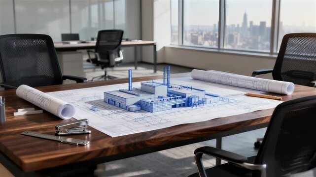 Tech-Driven Architectural Planning in a Modern Office Setting