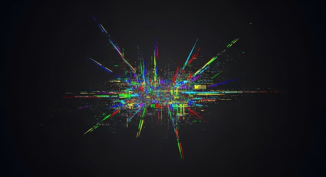 Abstract dark background featuring severe data fragmentation and digital noise suggesting a heavy musical genre error aesthetic, background, system, grit