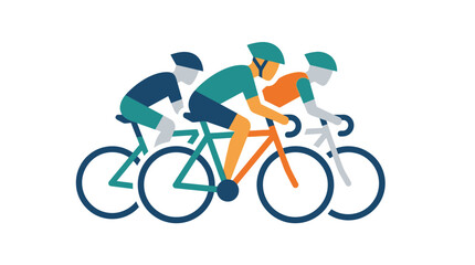Fototapeta premium Dynamic Group Bicycle Ride with Cycling Team.