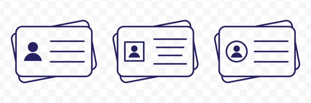Id card icon flat simple outline logo.
