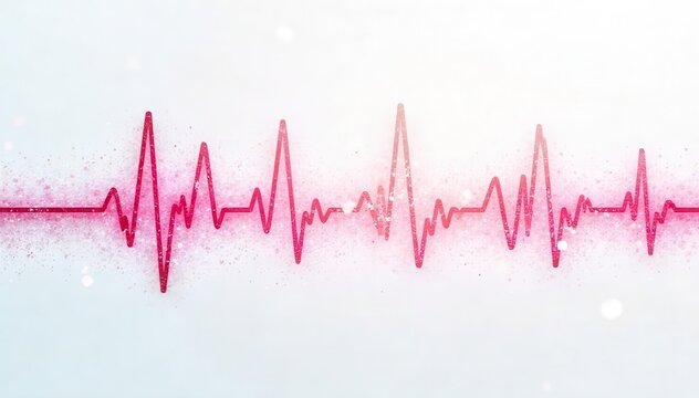 Abstract heart rate EKG wave pattern on white background, symbolizing heartbeat monitor and health monitoring , heartbeat, backdrop