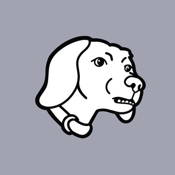 Weird Face Dog Meme Character Vector Illustration