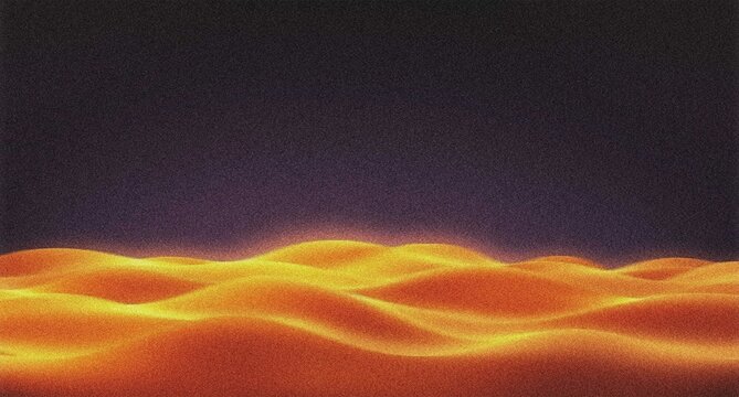 Abstract glowing orange waves, undulating liquid surface, vibrant fiery energy, dynamic fluid motion, futuristic digital art background 4K grainy texture Background