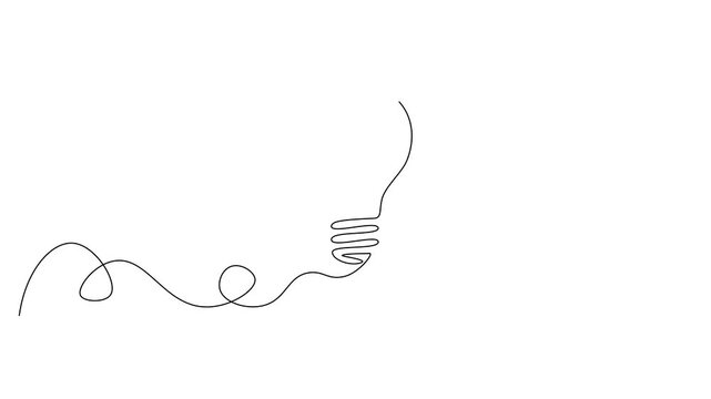 Continuous line drawing of light bulb idea innovation creativity line art vector illustration