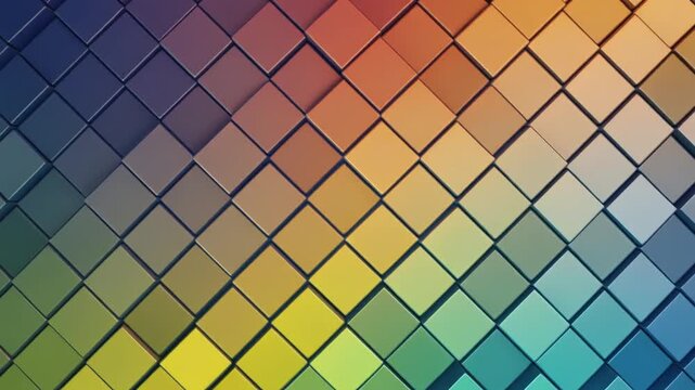 Abstract 3D Geometric Mosaic Grid Motion Background