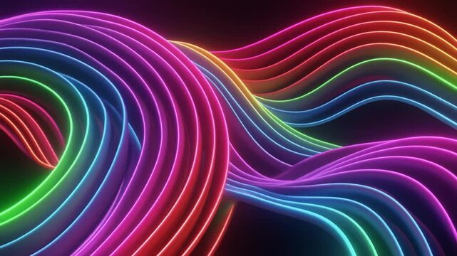 Abstract Neon Wave Motion Background