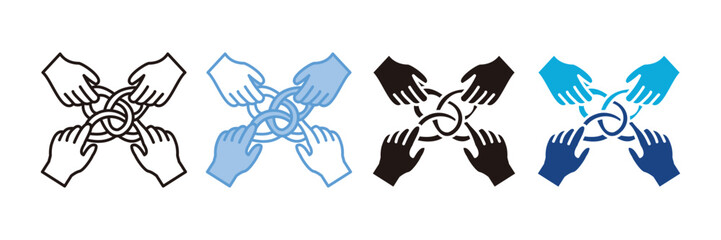 Fototapeta premium Teamwork Icon Set Multiple Style Collection
