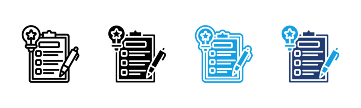 Competency Test icon multiple style collection