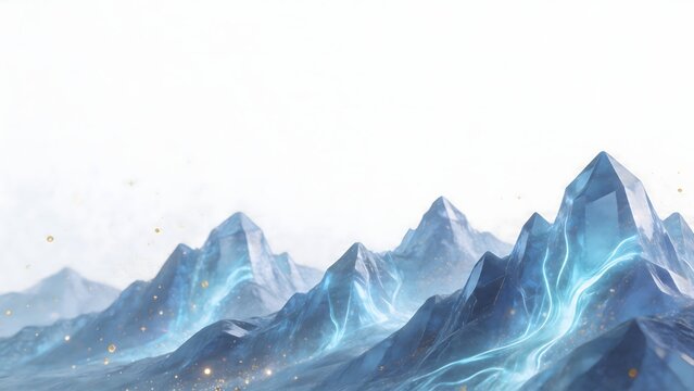 Blue glowing mountain peaks