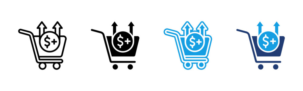 Upselling Strategy icon multiple style collection