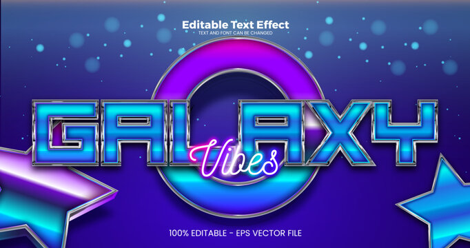 galaxy editable text effect in modern trend style