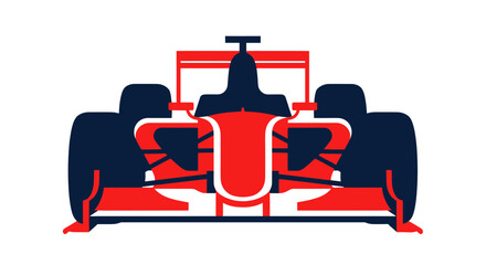 Fototapeta premium Formula 1 Race Car Front View - Red and Blue Graphic