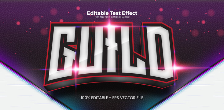 Guild editable text effect in modern trend style