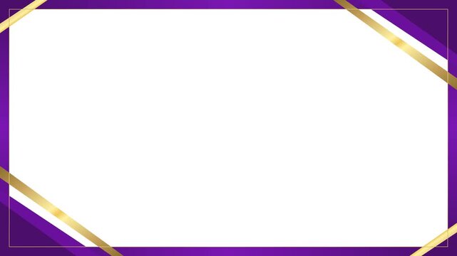 Geometric Frame Purple and Gold Background for Presentation Video Editing Loop