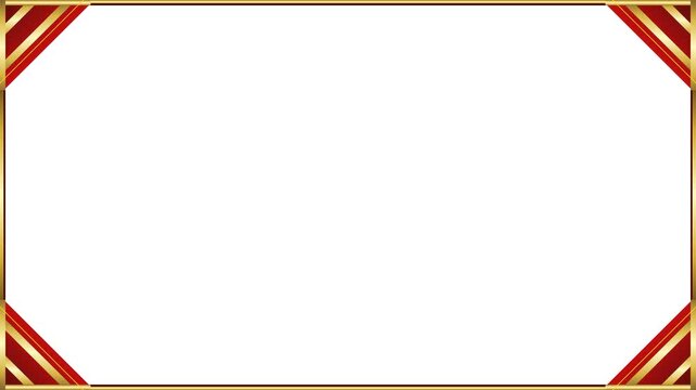 Formal Certificate Frame Background Red Gold for Video Editing Loop