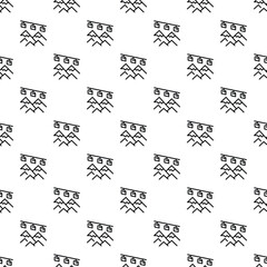 Outline gondola and mountain icons creating a seamless pattern © nsit0108