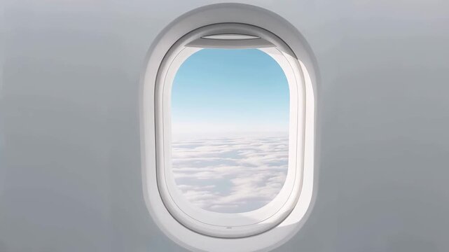 高キーで洗練された機窓と柔らかな雲海をシンプルに切り取る