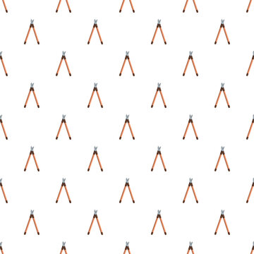 Lopper branch cutters forming a seamless pattern for gardening and landscaping themes
