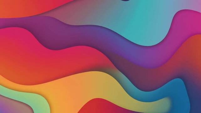 Abstract Liquid Wave Motion Background with Vibrant Colorful Gradient Shapes