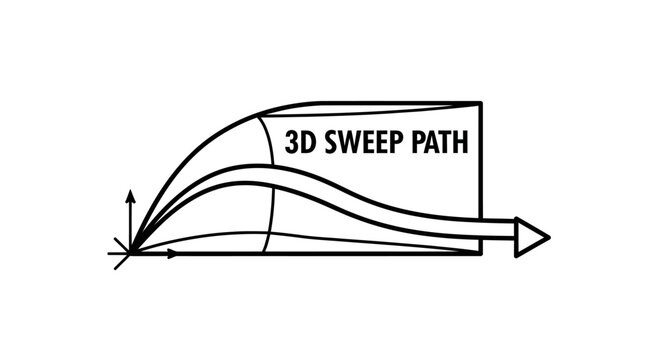 3D Sweep Path Technical Diagram for CAD and Engineering Design