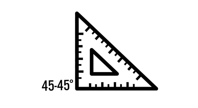 45-45 Degree Triangle Ruler Icon