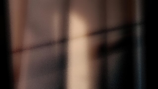 Abstract, blurred, glass, dark, texture, moody brown and black frosted surface background with film grain and light leak