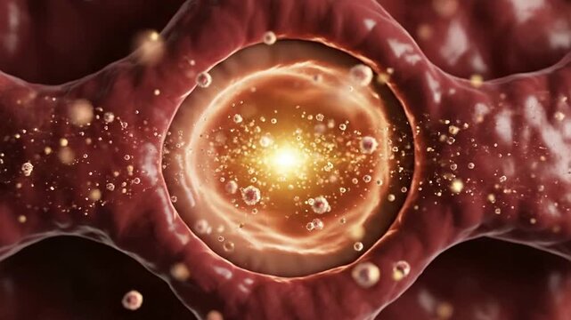 High-Quality Abstract CGI Representation of Cells with Glowing Elements for Medical and Scientific Visualization
