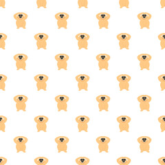 Fototapeta premium Yellow gibbon monkey character seamless pattern on a white background