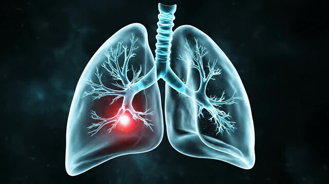 High-Resolution Abstract CGI Animation of Detailed Lung Lobe Segmentation with Illuminated Pulmonary Structures for Medical and Educational Use