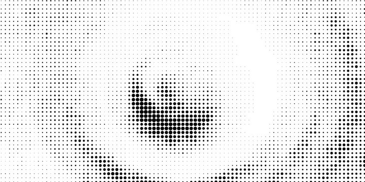 Black radial halftone circles. Dotted sound wave rings. Stippled epicenter, target, radar icon concept. Ripple concentric signal vibration element. Vector round dashed and dotted