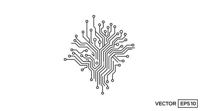 Abstract Digital Circuit Board Pattern Technology Concept