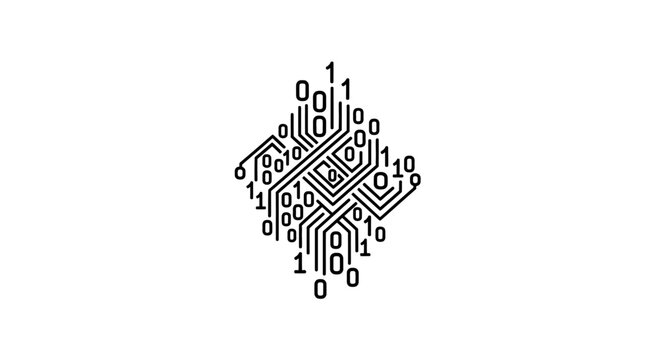 Abstract Digital Circuit Board Design with Binary Code