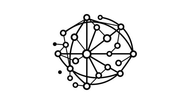 Abstract Digital Network Connection Node Icon