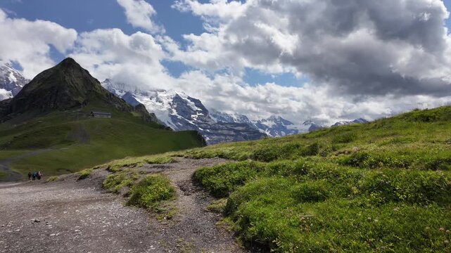 Eiger, Jungfrau, M&ouml;nch, Breathtaking Alpine Peaks from M&auml;nnlichen Hiking Trail