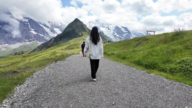 Scenic M&auml;nnlichen Hiking Trail in the Swiss Alps