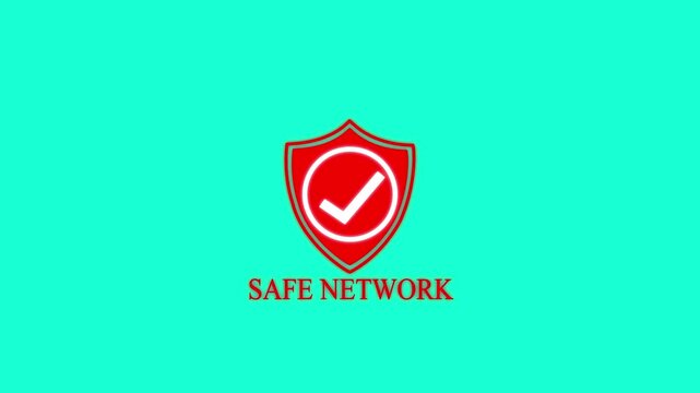 Sefe network shield with checkmark animation on dark background security trust badge and protection concept 4k motion graphickeywords: