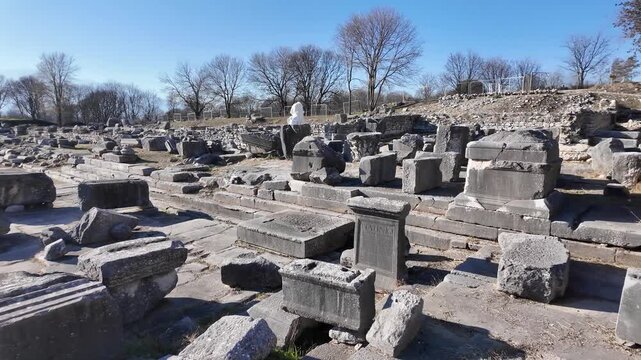 Ancient Ruins at archaeological area of Philippi, Eastern Macedonia and Thrace, Greece