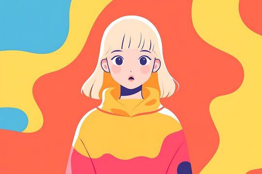 Young girl in thoughtful pose