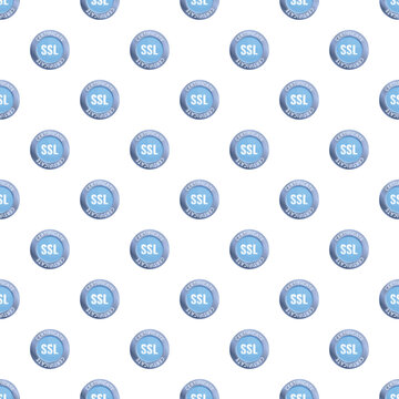 Ssl certificate badges creating a seamless pattern for web security concepts