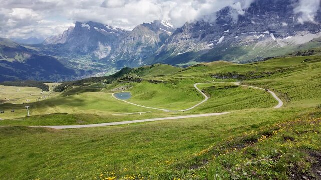 Eiger, Jungfrau, M&ouml;nch, Breathtaking Alpine Peaks from M&auml;nnlichen Hiking Trail