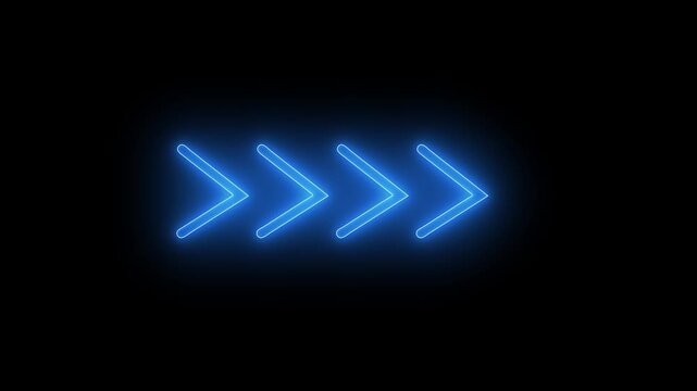 advertising arrows neon night arrow neon cafe neon Moving arrow pointing to the right.4k animation