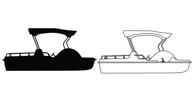 Pedal boat silhouette on white background high quality