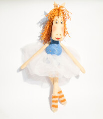 Fototapeta premium Handmade Fabric Doll in Ballet Dress