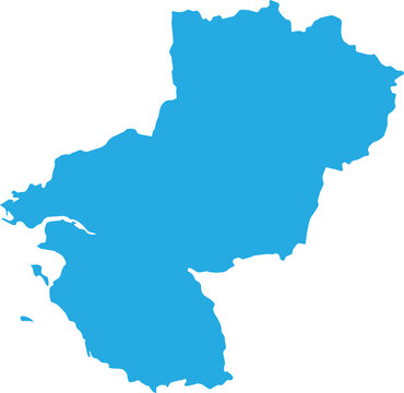 Pays De La Loire Isolated Blank Map Cartography Illustration Region in France.