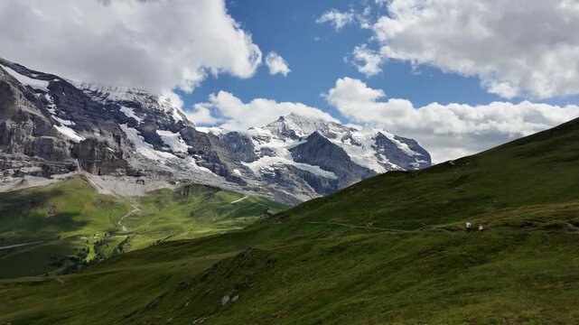 Eiger, Jungfrau, M&ouml;nch, Breathtaking Alpine Peaks from M&auml;nnlichen Hiking Trail