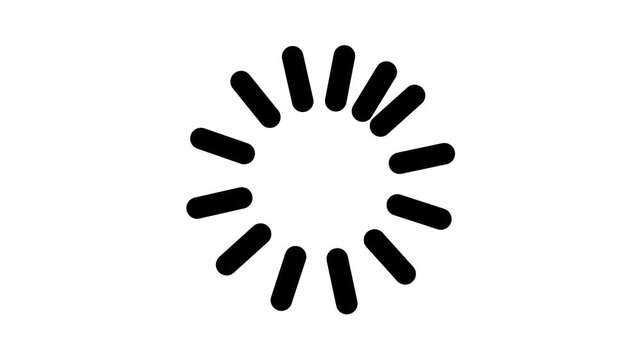 Looping Black Loading Spinner With Alpha Channel